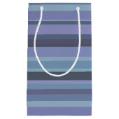 Blauwgrijze horizontale strepen klein cadeauzakje (Voorkant)