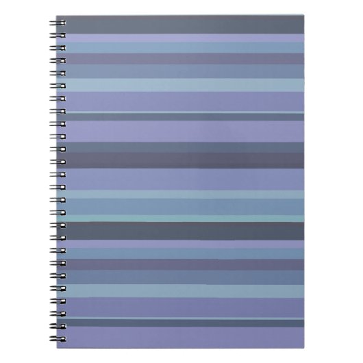 Blauwgrijze horizontale strepen notitieboek (Voorkant)