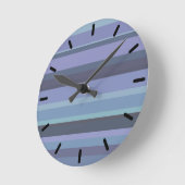 Blauwgrijze horizontale strepen ronde klok (Hoek)