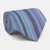 Blauwgrijze horizontale strepen stropdas (Opgerold)