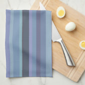 Blauwgrijze horizontale strepen theedoek (Quarter Fold)