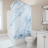 Blauwgrijze marmer-achtergrond douchegordijn (In situ)