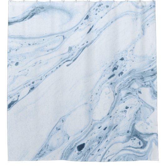 Blauwgrijze marmer-achtergrond douchegordijn (Voorkant)