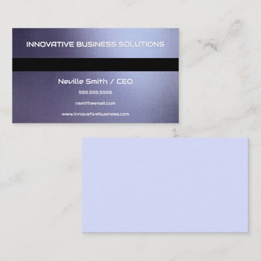 Blauwgrijze metalen textuur visitekaartje (Voorkant / Achterkant)