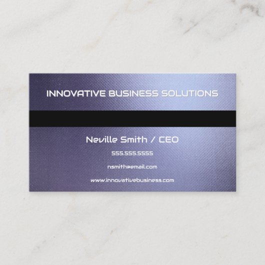 Blauwgrijze metalen textuur visitekaartje (Voorkant)