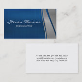 Blauwgrijze metallic achtergrond visitekaartje (Voorkant / Achterkant)