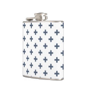 Blauwgrijze polka kruist wit heupfles (Links)