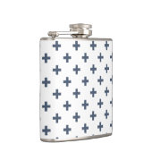 Blauwgrijze polka kruist wit heupfles (Rechts)