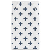 Blauwgrijze polka kruist wit klein cadeauzakje (Achterkant)