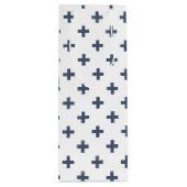 Blauwgrijze polka kruist wit wijn cadeautas (Achterkant)