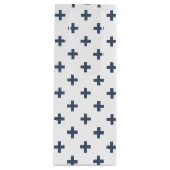 Blauwgrijze polka kruist wit wijn cadeautas (Voorkant)