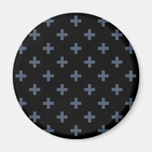 Blauwgrijze polka kruist zwart magneet