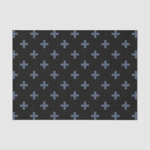 Blauwgrijze polka kruist zwart tissuepapier