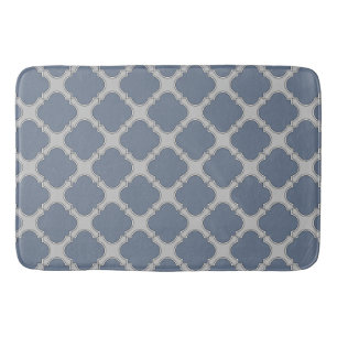 Blauwgrijze quatrefolie badmat