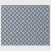 Blauwgrijze quatrefolie cadeaupapier (Vlak)