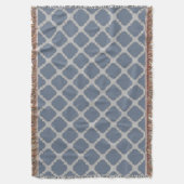 Blauwgrijze quatrefolie deken (Voorkant Verticaal)