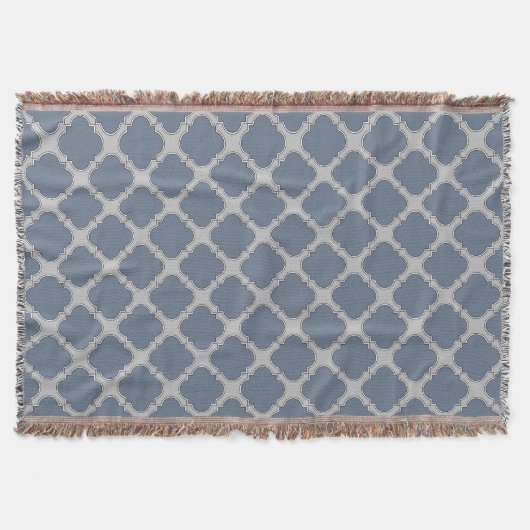 Blauwgrijze quatrefolie deken (Voorkant)