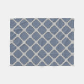 Blauwgrijze quatrefolie fleece deken (Voorkant (Horizontaal))