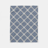 Blauwgrijze quatrefolie fleece deken (Voorkant)