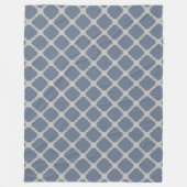 Blauwgrijze quatrefolie fleece deken (Voorkant)