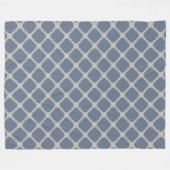 Blauwgrijze quatrefolie fleece deken (Voorkant (Horizontaal))