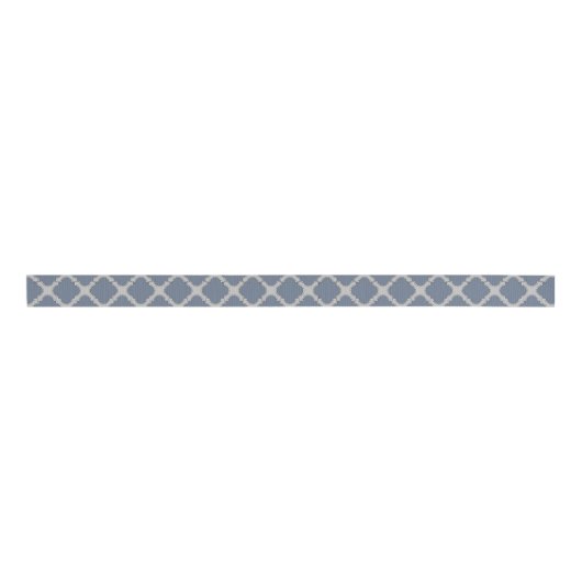 Blauwgrijze quatrefolie grosgrain lint (Voorkant)