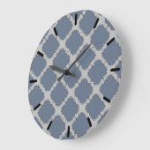 Blauwgrijze quatrefolie grote klok (Hoek)