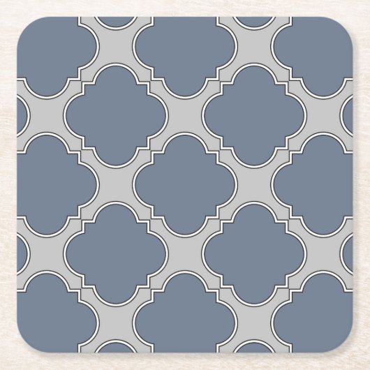 Blauwgrijze quatrefolie kartonnen onderzetters (Voorkant)