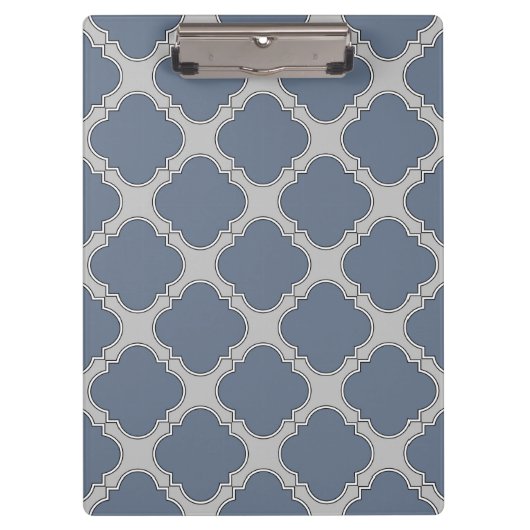 Blauwgrijze quatrefolie klembord (Voorkant)