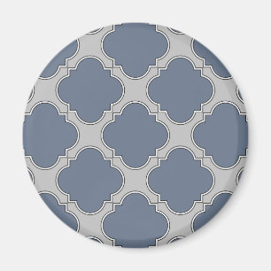 Blauwgrijze quatrefolie magneet