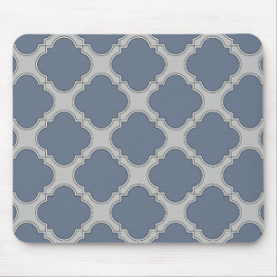 Blauwgrijze quatrefolie muismat