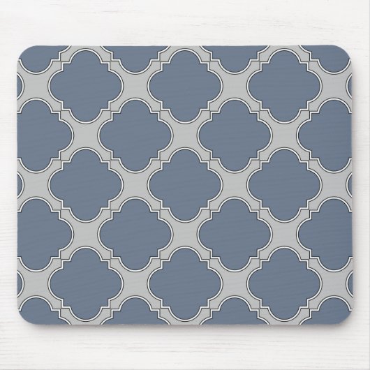 Blauwgrijze quatrefolie muismat (Voorkant)
