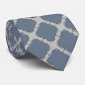 Blauwgrijze quatrefolie stropdas (Opgerold)