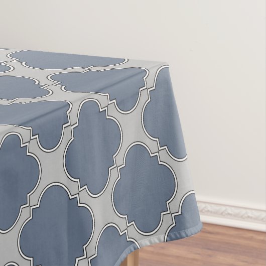 Blauwgrijze quatrefolie tafelkleed (Voorbeeld)