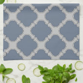 Blauwgrijze quatrefolie theedoek (Gevouwen)