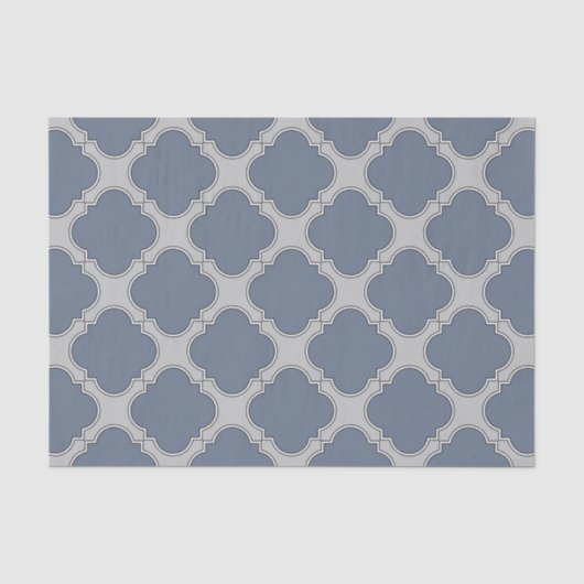 Blauwgrijze quatrefolie tissuepapier (Voorkant)