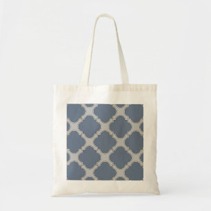 Blauwgrijze quatrefolie tote bag