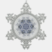 blauwgrijze sprankelende caleidoscoop tin sneeuwvlok ornament (Voorkant)