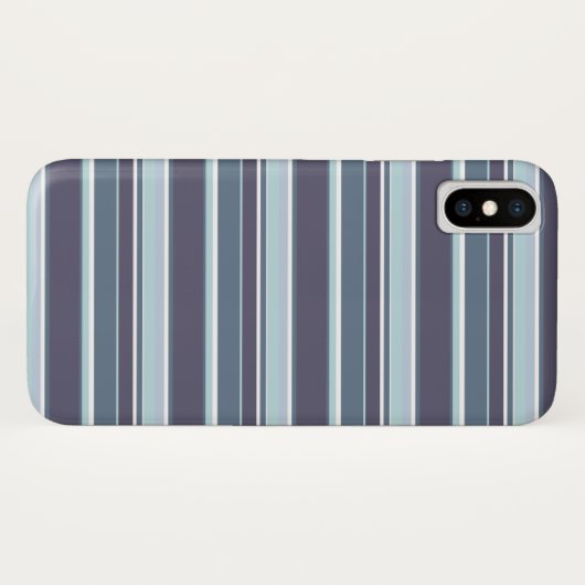 Blauwgrijze strepen Case-Mate iPhone case (Achterkant (horizontaal))