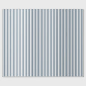 Blauwgrijze strepen en witte snoepjes cadeaupapier (Vlak)