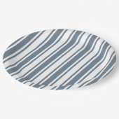 Blauwgrijze strepen en witte snoepjes papieren bordje (Gekanteld)