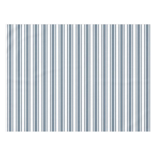 Blauwgrijze strepen en witte snoepjes tafelkleed (Voorkant (Horizontaal))