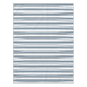 Blauwgrijze strepen en witte snoepjes tafelkleed (Voorkant)