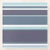 Blauwgrijze strepen glazen onderzetter (Voorkant)