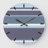 Blauwgrijze strepen grote klok (Voorkant)