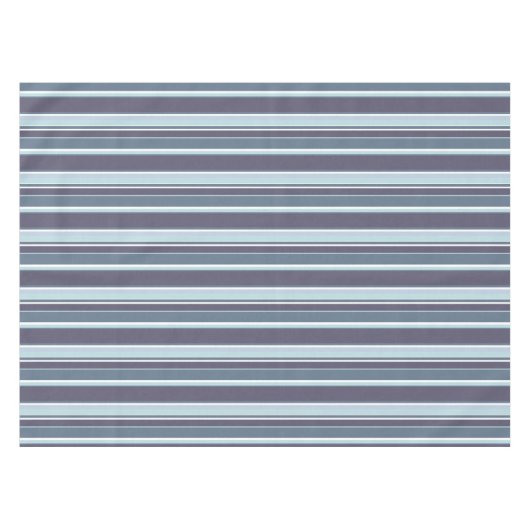 Blauwgrijze strepen tafelkleed (Voorkant (Horizontaal))