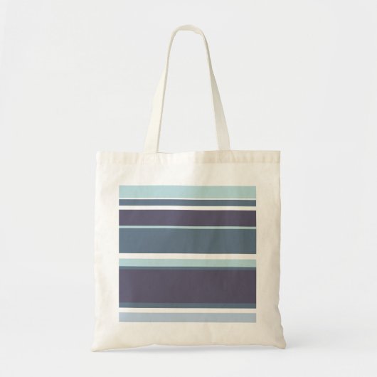 Blauwgrijze strepen tote bag (Voorkant)