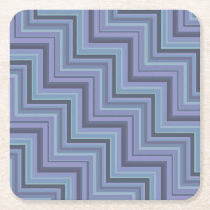 Blauwgrijze strepen trappelpatroon kartonnen onderzetters