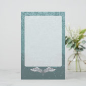 Blauwgrijze vleugels briefpapier (Staand voorkant)