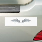 Blauwgrijze vleugels bumpersticker (Op auto)